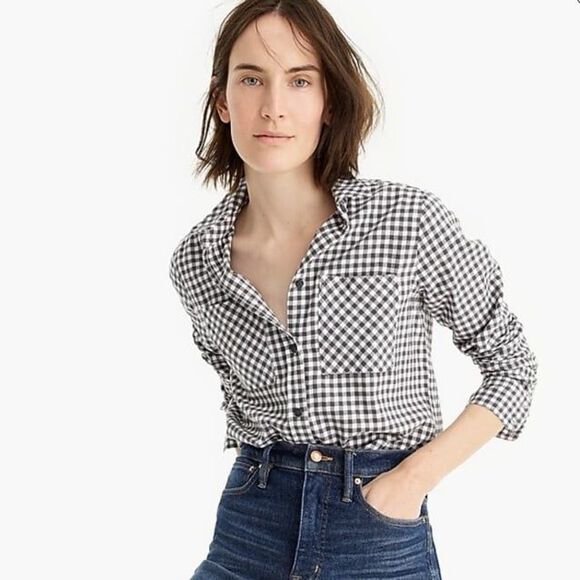 J.Crew Classic Fit Boy Shirt in Mini Buffalo Check H2132 - Picture 1 of 9